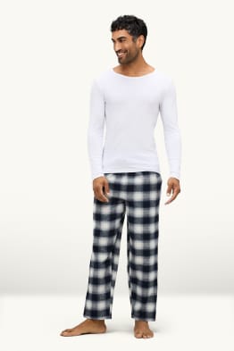 Flanell-Pyjamahose - kariert