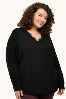 Feinstrick-Pullover mit V-Ausschnitt