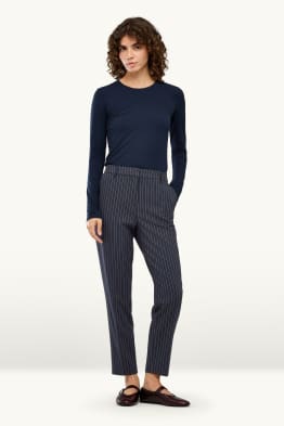 Pantalon en toile - mid waist - tapered fit - à rayures