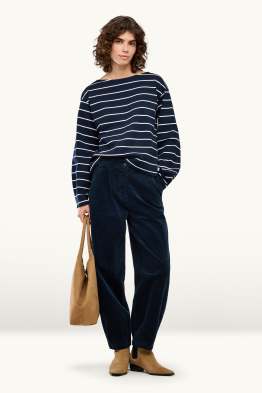Pantalon en velours côtelé - high waist - barrel leg - LYCRA ®