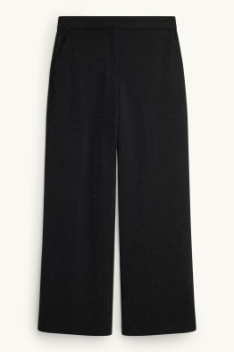 Pantalon en toile - high waist - regular fit - effet brillant