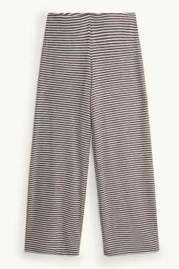 Pantaloni din jerseu - talie medie - wide leg - cu dungi