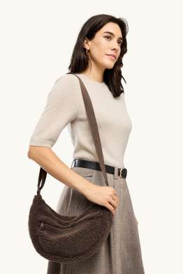 Borsa a tracolla in pelo teddy