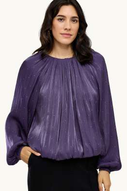 Blouse van chiffon met strass-steentjes
