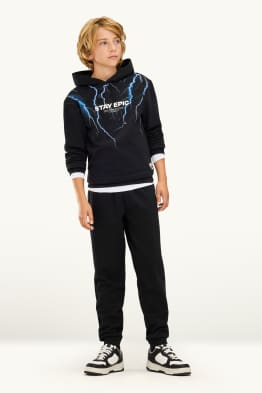 Set - fulmini - felpa con cappuccio e pantaloni sportivi - 2 pezzi