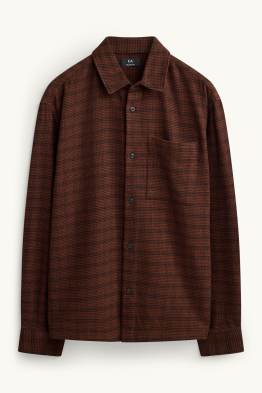 Camicia - relaxed fit - collo all'italiana - a quadretti