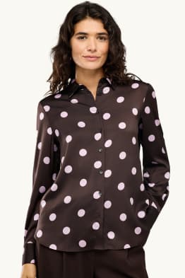 Blouse-chemise en satin - à pois