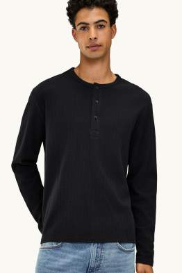 Longsleeve - relaxed fit - met structuur