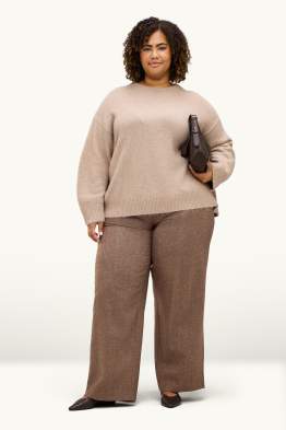 Pantalon en toile - high waist - wide leg