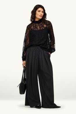 Pantalon - high waist - wide leg