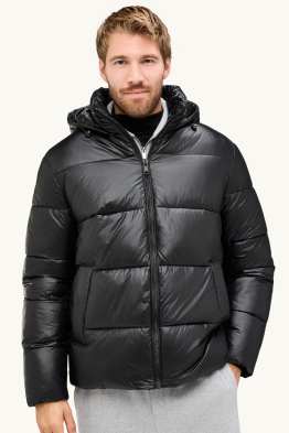 Steppjacke mit Kapuze - gefüttert - wasserabweisend