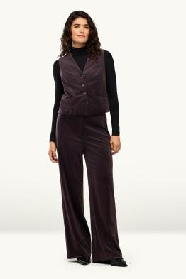 Samt-Hose - High Waist - Wide Leg