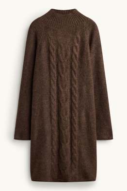 Strickkleid - Straight Fit - Zopfmuster