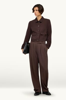 Business trousers - mid-rise waist - relaxed fit
