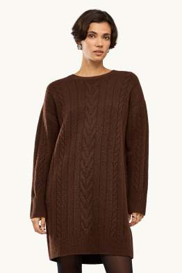 Rochie din tricot - straight fit - cu torsade