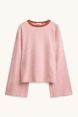 Long sleeve top - oversized - striped