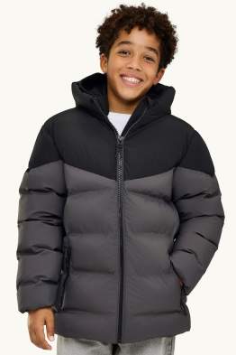 Steppjacke mit Kapuze - gefüttert - wasserabweisend