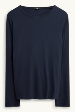 Tricou cu mânecă lungă - slim fit - reiat