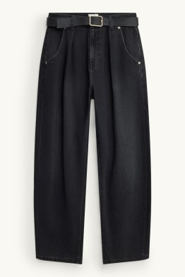 Barrel jean à ceinture - high waist