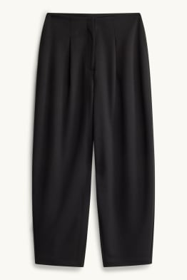 Jersey trousers - mid-rise waist - barrel leg