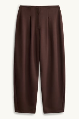 Jersey trousers - mid-rise waist - barrel leg