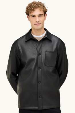 Overhemdjas - relaxed fit - Kent - imitatieleer