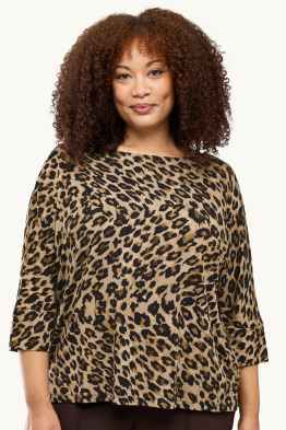 Tričko s dlouhým rukávem - relaxed fit - s leopardím vzorem