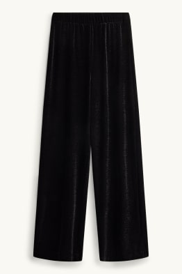 Pantalons de vellut - high waist - straight fit
