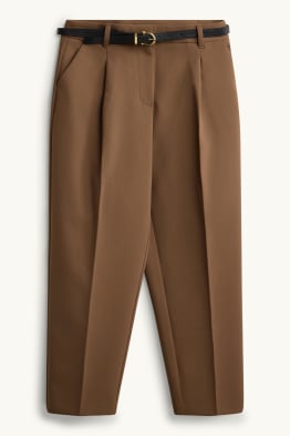 Pantalon met riem - high waist - tapered fit