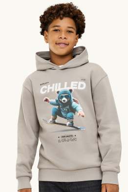 Confezione da 2 - orso e skateboard - felpa con cappuccio e maglia girocollo
