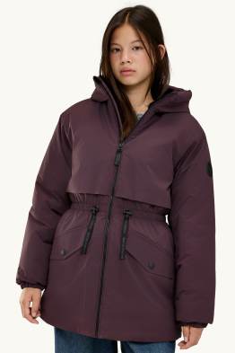 Rain jacket with hood - lined - water-repellent