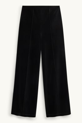 Pantaloni di velluto - vita alta - gamba larga