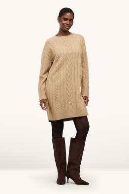 Rochie din tricot - straight fit - cu torsade