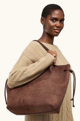 Velká kabelka shopper - imitace semiše