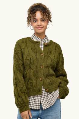 Cardigan tricotat - cu torsade