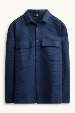 Veste-chemise - relaxed fit - col kent - finition texturée