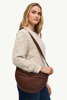 Sac à bandoulière en velours côtelé