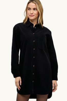 Rochie din catifea reiată - straight fit