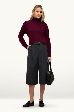 Culotte con cintura - vita media - gamba ampia