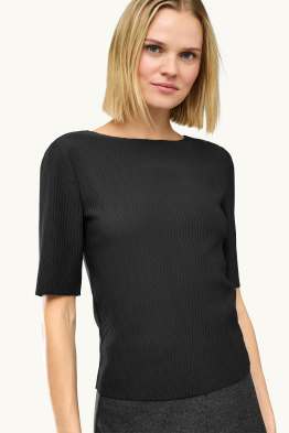 T-shirt - regular fit - finition côtelée