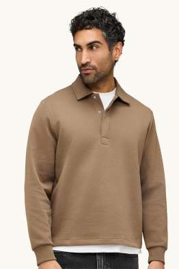 Long sleeve polo shirt - relaxed fit