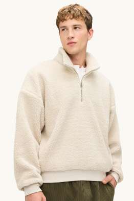 Oversized teddy fur sweatshirt