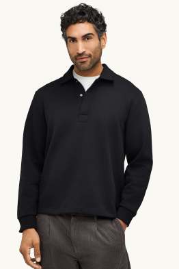 Long sleeve polo shirt - relaxed fit