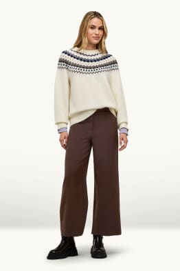 Pantaloni de stofă - talie medie - wide leg