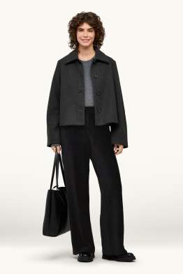 Broek van corduroy - high waist - wide leg