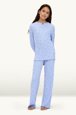 Floare - pijama - reiat - 2 piese