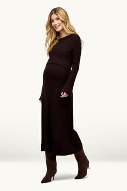 Still-Kleid - gerippt - Viskose-Mix