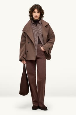 Pantaloni de stofă - talie înaltă - straight fit