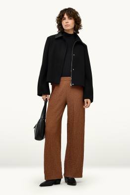 Stoffhose - Mid Waist - Straight Fit - strukturiert