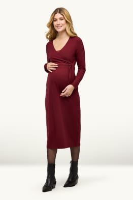 Vestito per allattamento con scollo a V e viscosa